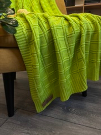 Вязаный плед "Квадраты" 110х170см (нежно-зеленый)