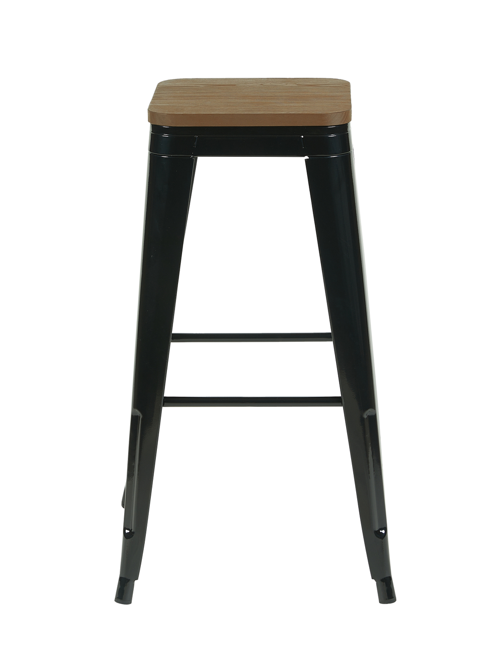 Стул барный TOLIX черный глянцевый + темное дерево KD