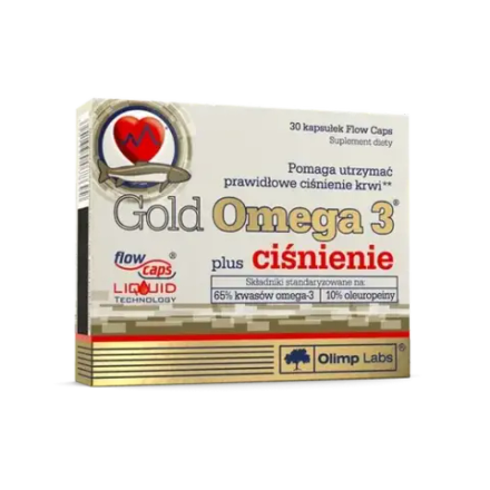 OLIMP Gold Omega 3 Plus пищевая добавка от давления, 30 капсул