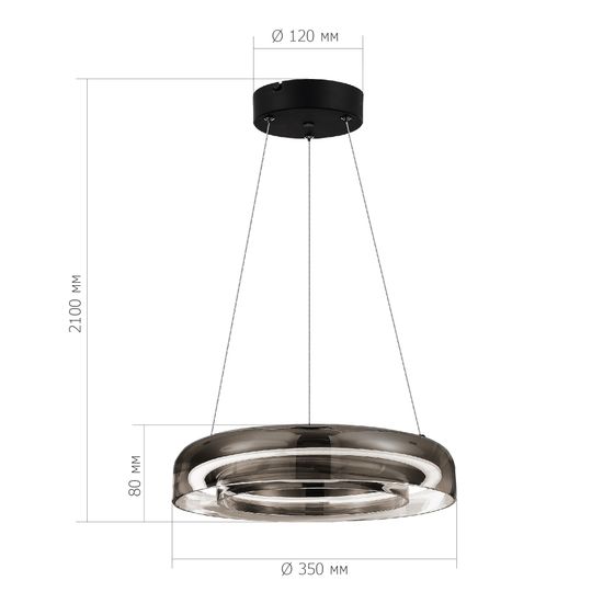 SL6019.323.01 Светильник подвесной ST-Luce Черный/Дымчатый, Белый LED 1*18W 3000K FORAY