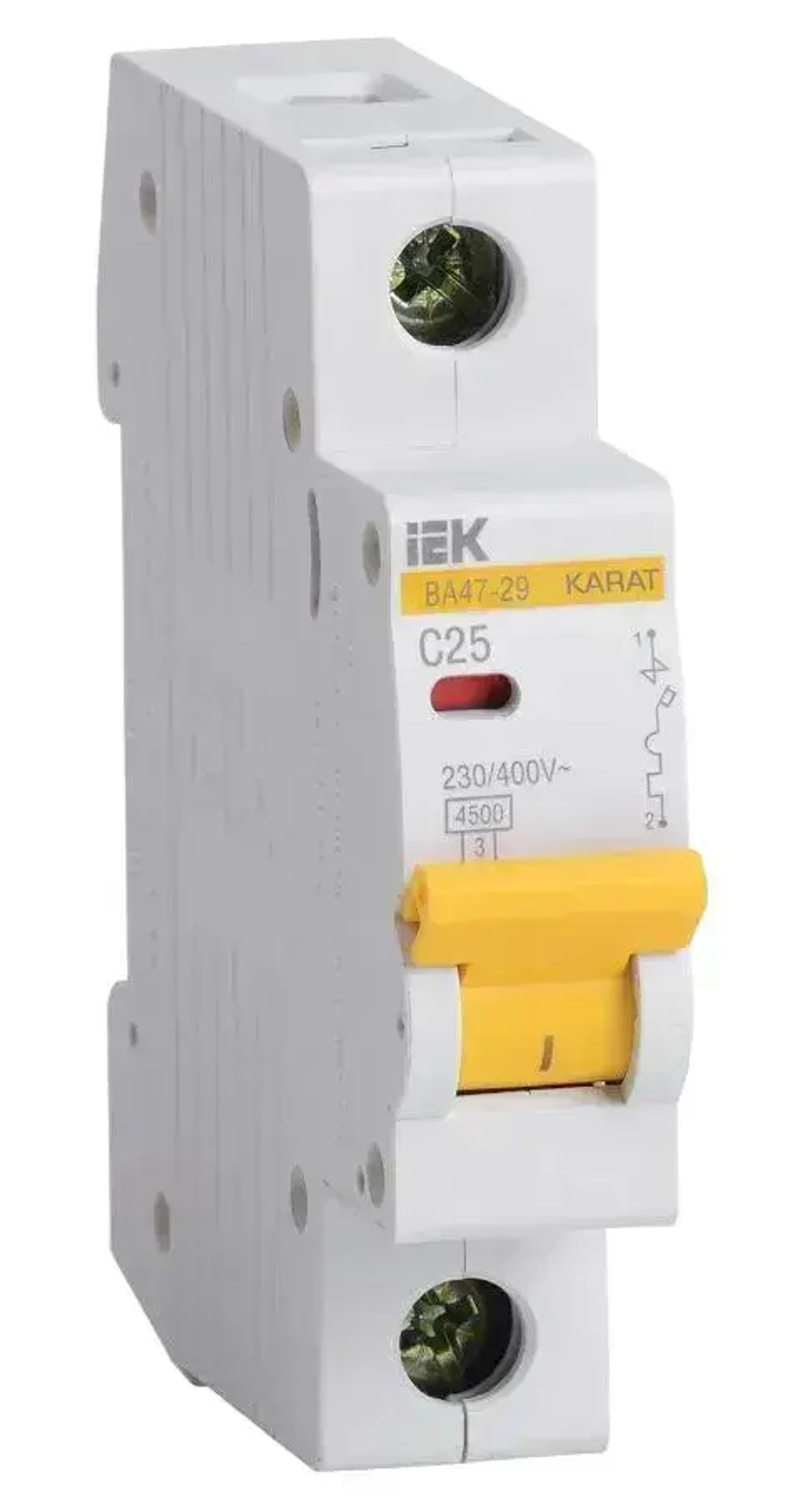 Автоматический выключатель IEK серия KARAT ВА47-29 1р 25А 4.5кА MVA20-1-025-C - 1шт