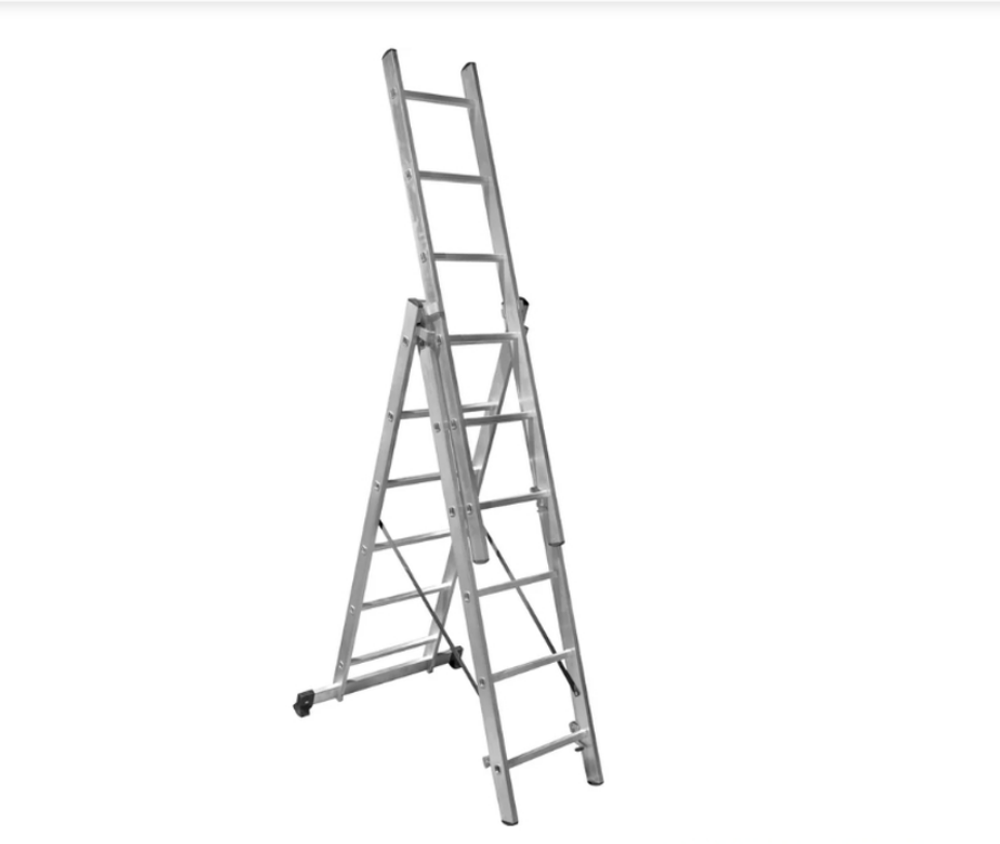 Лестница алюминиевая трёхсекционная 6 ступеней СИЛАЧ