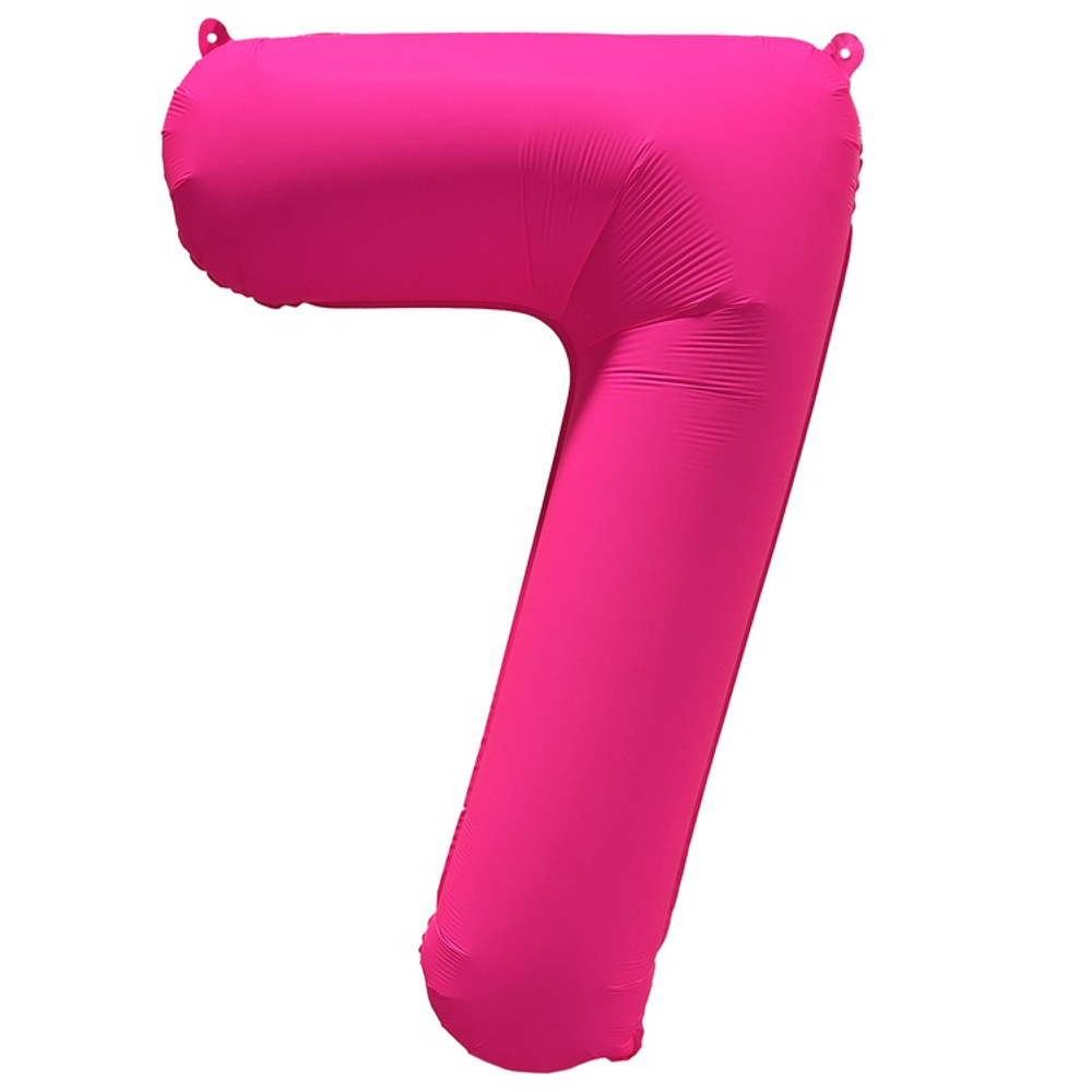 Шар фольгированный Цифра 7 101 см (Фуксия)