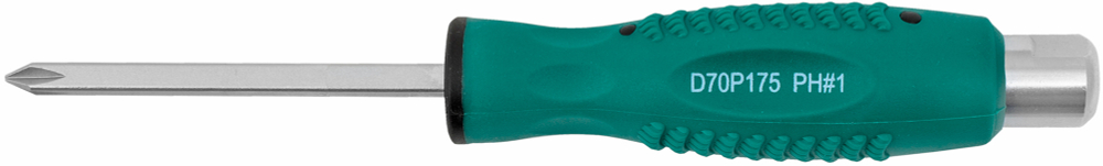 D70P175 Отвертка стержневая крестовая, ударная, силовая под ключ, PH1х75