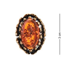 AM-2478 Кольцо «Океан» (латунь, янтарь)