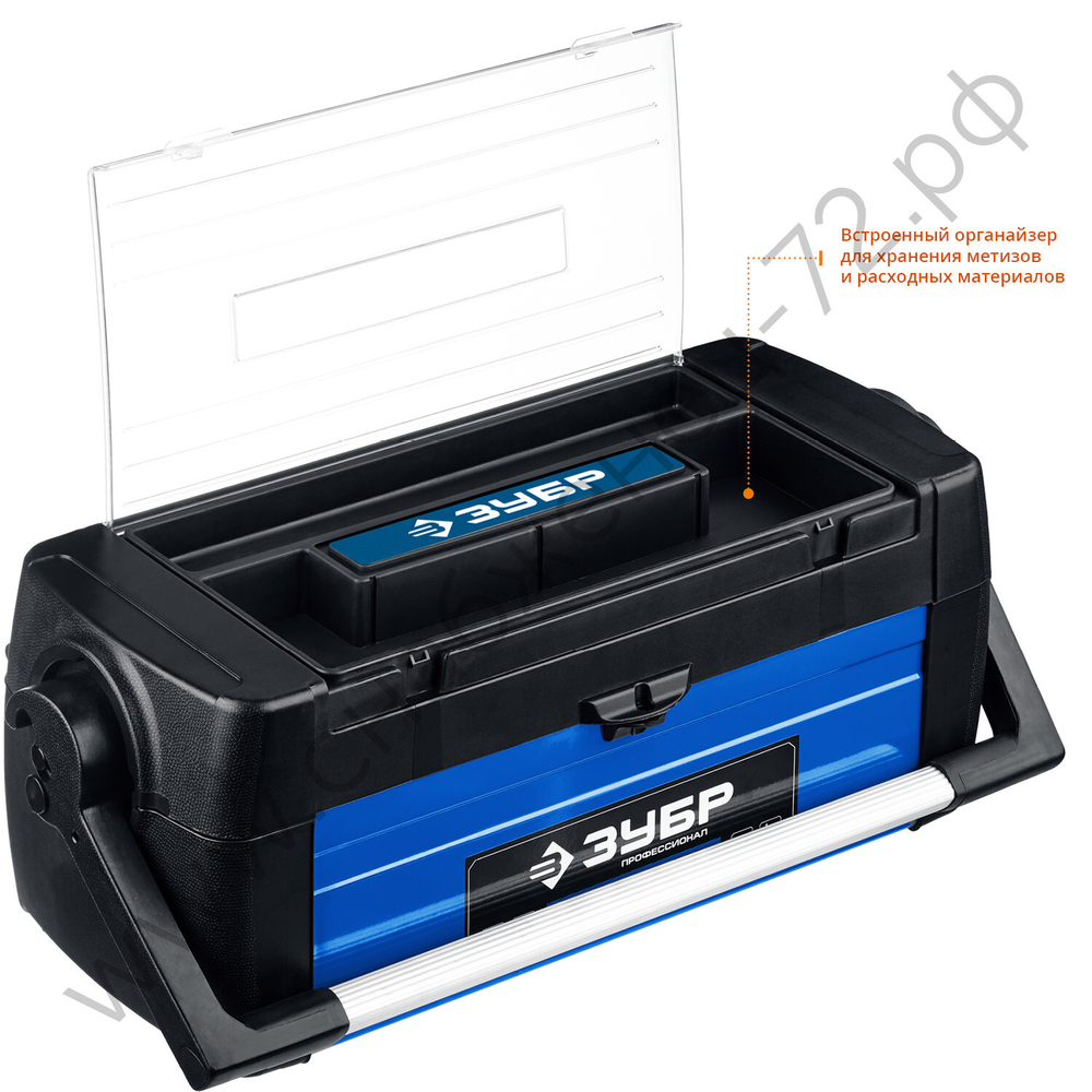 ЗУБР СОЮЗ-25, 640 x 250 x 240 мм, (25″), металлический ящик для инструментов, Профессионал (38151-25)