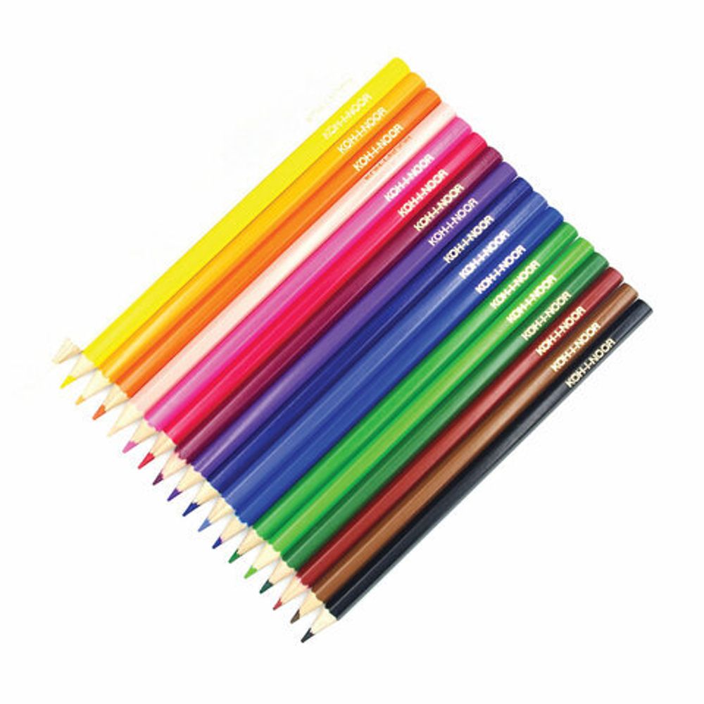 Карандаши цветные KOH-I-NOOR "RED LION" 18 цветов, шестигранные, 2,8 мм, натуральное дерево, 3553/18, 3553018063KS
