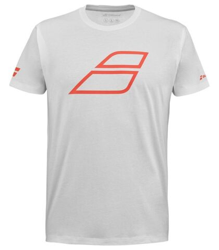 Мужская теннисная футболка Babolat Strike Cotton T-Shirt - white/strike red