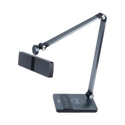 ULM-D110 15W-3000-6500K-DIM BLACK Светильник настольный светодиодный с беспроводной зарядкой телефонов. Сенсорный выключатель. Диммер. Черный. TM Uniel