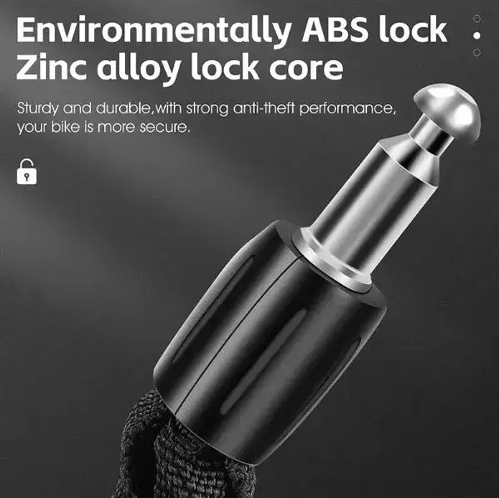 Замок велосипедный тросовый West biking, YP0705097, чёрный