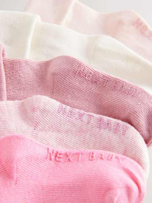 Носки для малышей Next E22-174, 5 шт., Розовый, Молочный
