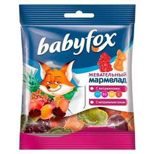Мармелад Baby Fox жевательный ассорти вкусов 30 гр/пач 90 пач/кор
