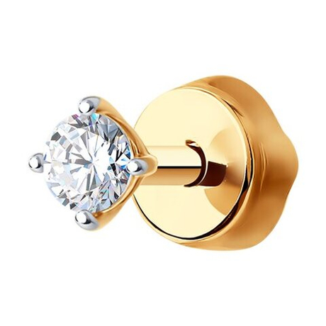 Серьга из золота с фианитами