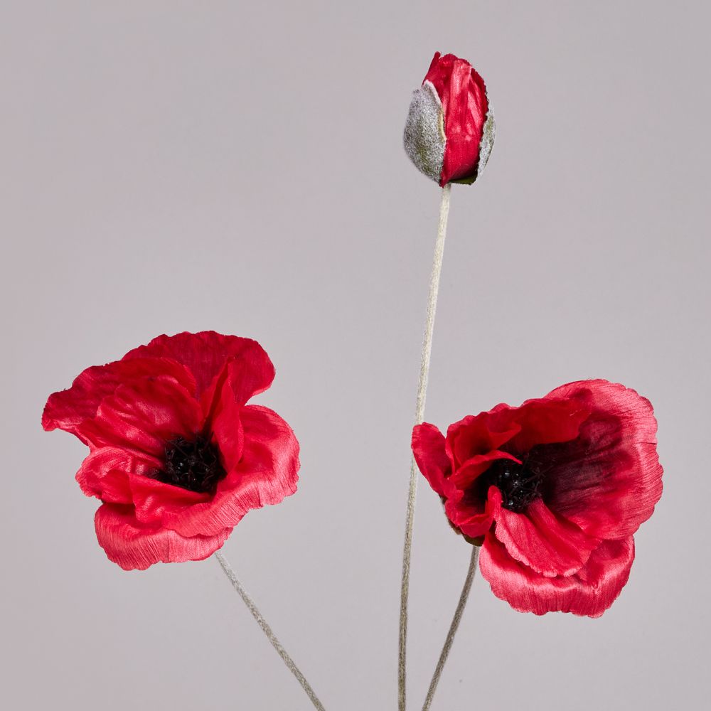 ЦВЕТОК ИСКУССТВЕННЫЙ "МАК" ВЫСОТА=50СМ. (МАЛ=24 ШТ/КОР=96ШТ.)