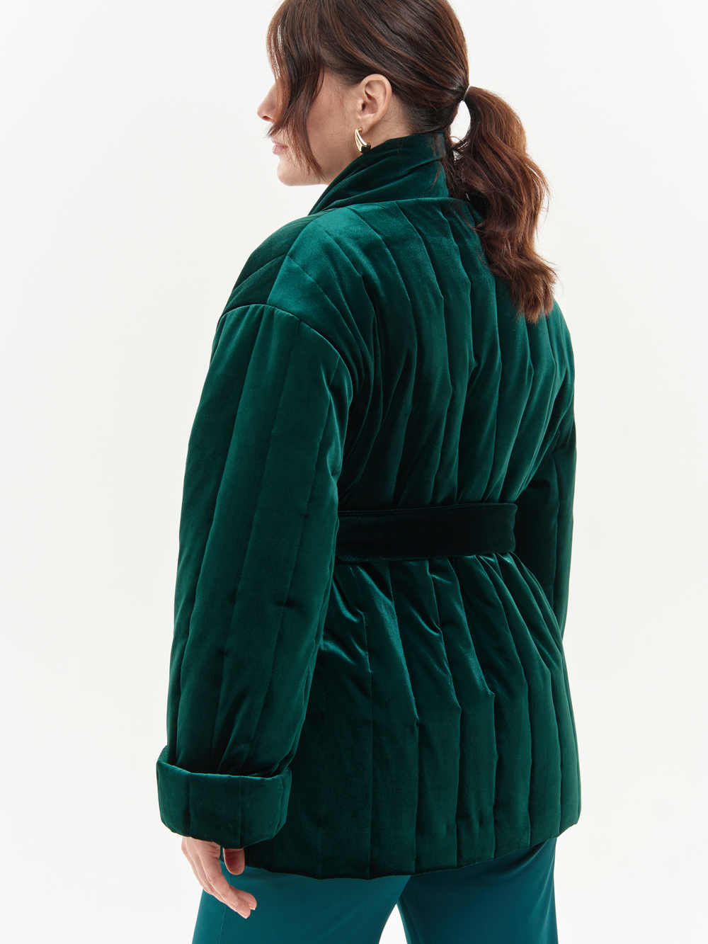 Утепленное кимоно (изумрудный)