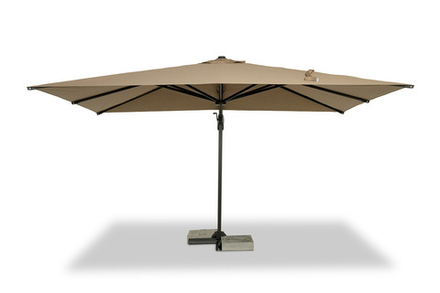 4SIS "Римини" зонт уличный 3х4м на боковой алюминиевой опоре, тент бежевый