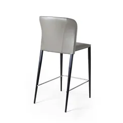 Полубарный стул Albert серо-коричневая кожа