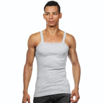 Серая мужская майка с квадратным вырезом горловины (Размер: L) (Цвет: серый)