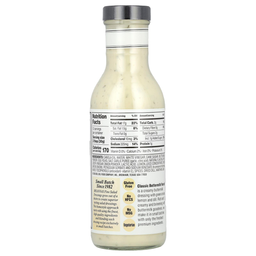 Briannas, Home Style, классический ранчо из пахты, 355 мл (12 жидк. унц.)