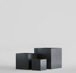 Кашпо, коллекция Concrete (Midnight), форма CUBE