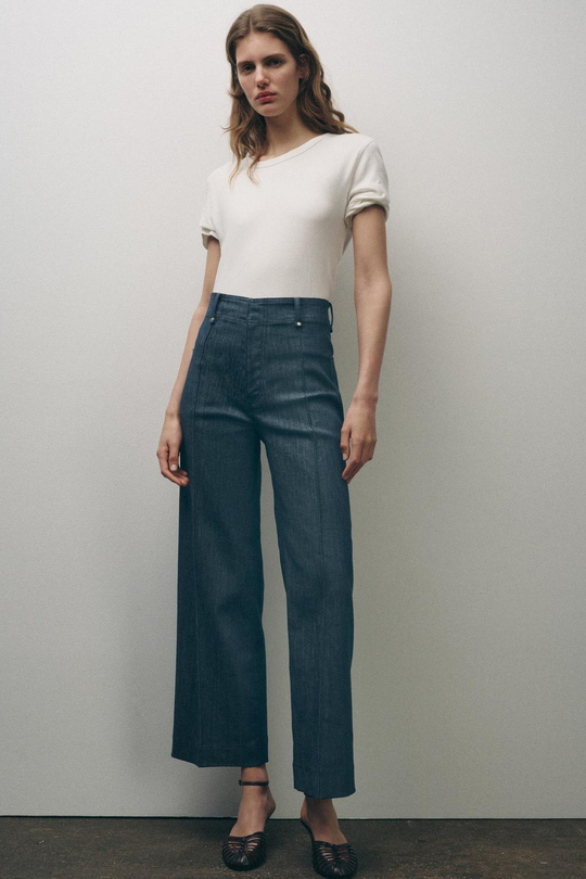 ZARA ДЖИНСЫ WIDE LEG С ВЫСОКОЙ ПОСАДКОЙ — ZW COLLECTION, ИНДИГО
