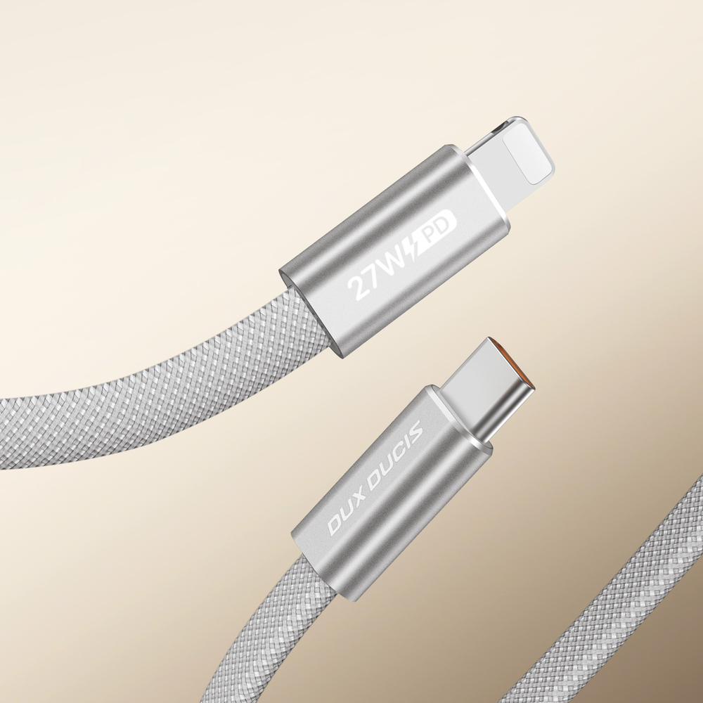 Кабель для быстрой зарядки 27W в тканевой оплетке длина 100см (1м) с разъемом Type C на Lightning, серия AUTO Series Aluminum от Dux Ducis