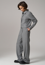 Рубашка-жакет укороченная серая