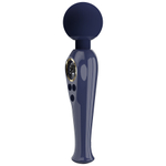 Темно-синий вибратор-wand 22,4см с дисплеем Pretty Love Skyler Massager Wand Dark Blue BW-055016LED-1