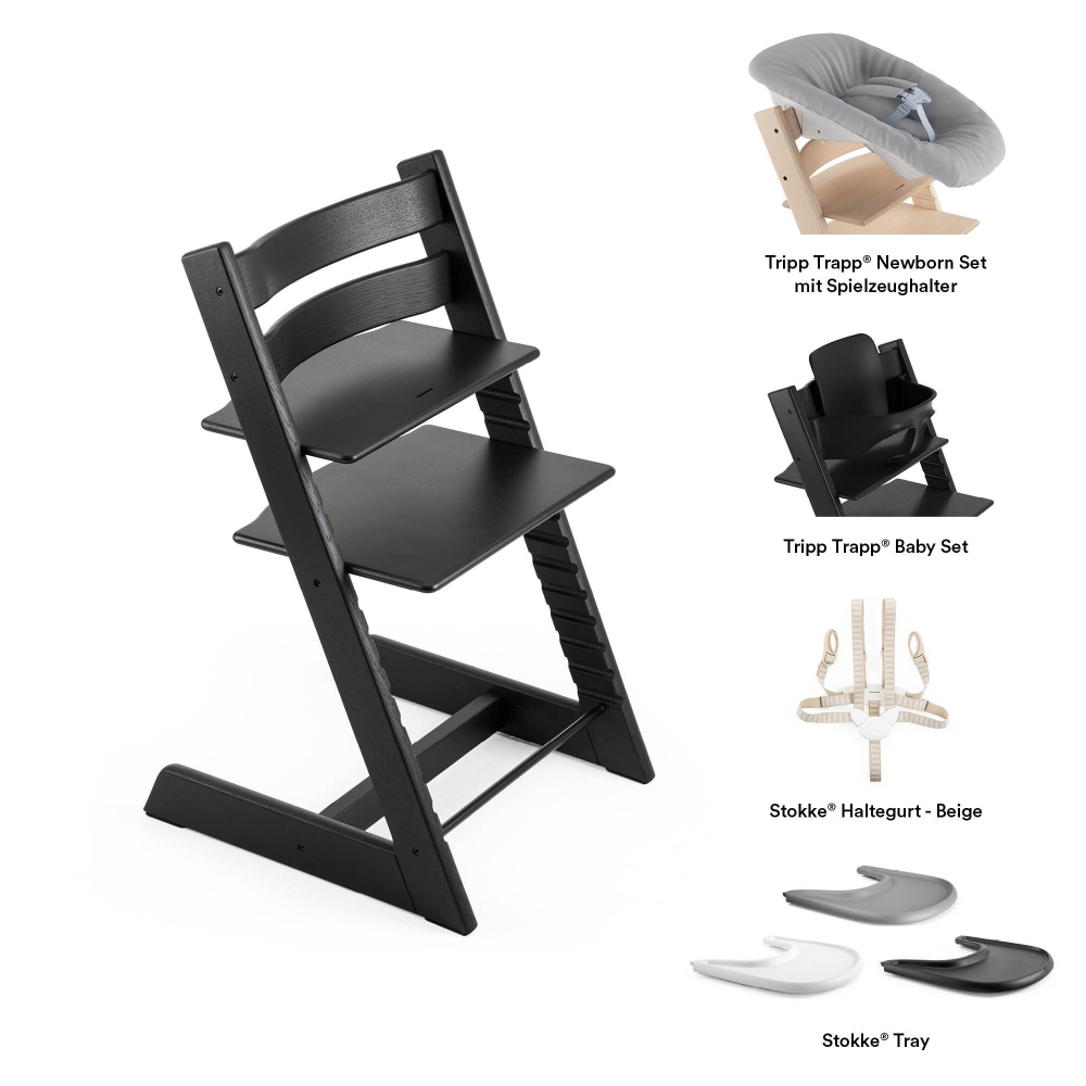 Стульчик Stokke Tripp Trapp Oak Black, черный