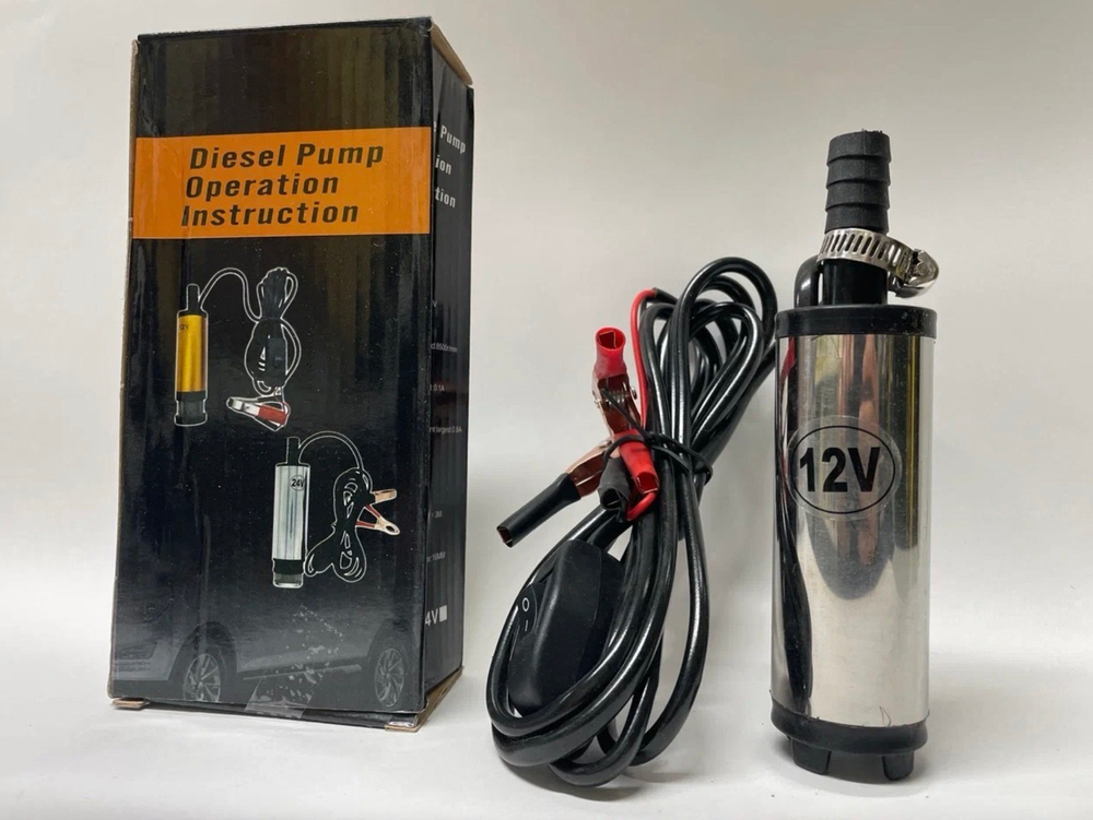 Насос 12 вольт (38 мм) СТРЕЛКА / Погружной нaсос перекачки топлива (несъёмный фильтр, 12V, D38) (20*11*6 Вес. 0,3)