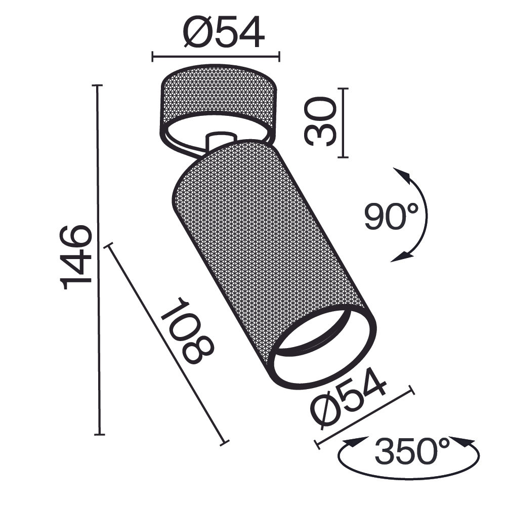 Потолочный светильник Technical C082CL-01-GU10-B