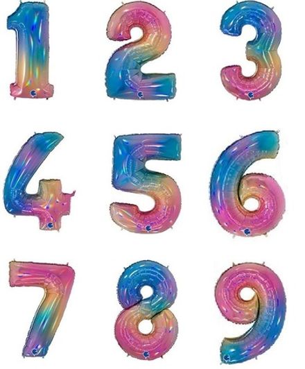 Цифры 102 см "Большие с цветным переливом"