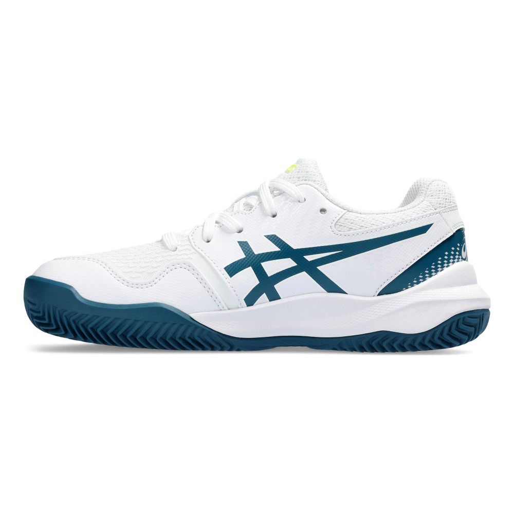 Детские теннисные кроссовки ASICS Gel-Resolution 9 GS Clay Court Shoe Kids - White, Petrol