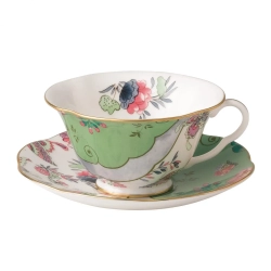 Wedgwood Чайная чашка с блюдцем Бабочка зеленая 180 мл