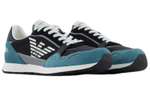 EMPORIO ARMANI Armani leather fashion lace-up comfortable trend low-cut sports casual shoes men's blue and black