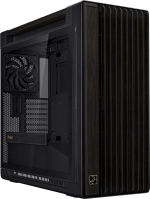 Корпус ASUS PROART PA602 WOOD TG PWM BLACK, деревянная панель на лицевой части, закаленное стекло, черный