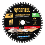 Пильный диск по ламинату ф185 х 20 мм, 48 зубьев Denzel