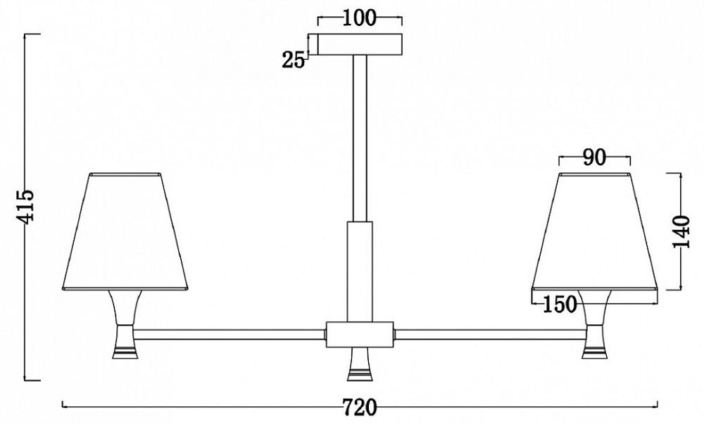Люстра на штанге Freya Perfetto FR5098PL-05BBS