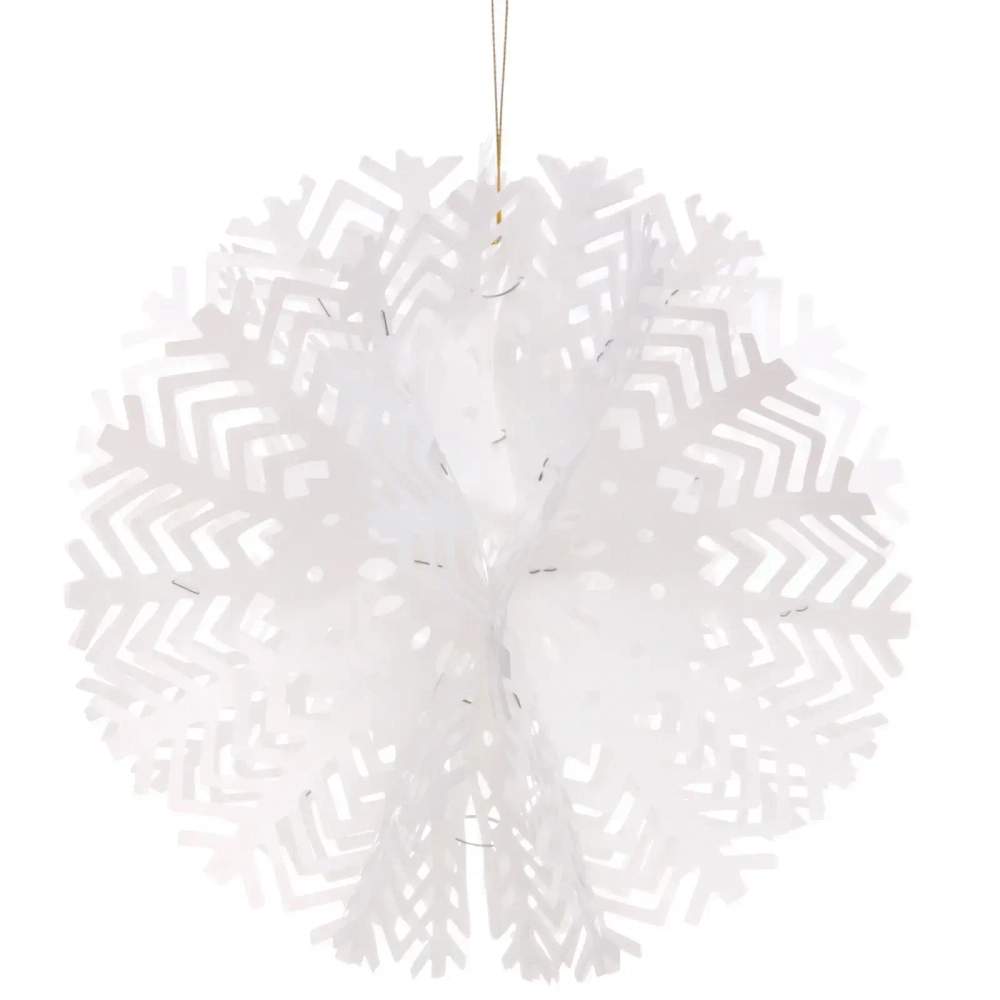 Украшение фольгированное «Снежный шар» d-30 см, Белый