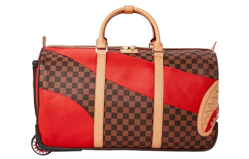 SPRAYGROUND PVC Trolley Bag, Carry on Bag, Travel Bag, Sneaker Bag, Handbag Large Unisex Brown