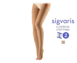 Компрессионные чулки до паха Sigvaris Essential Classical (Топ Файн), класс компрессии 2, серия TFS2, мысок открытый