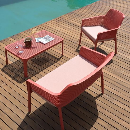 Журнальный столик Net Table 100 пластиковый красный Nardi Италия