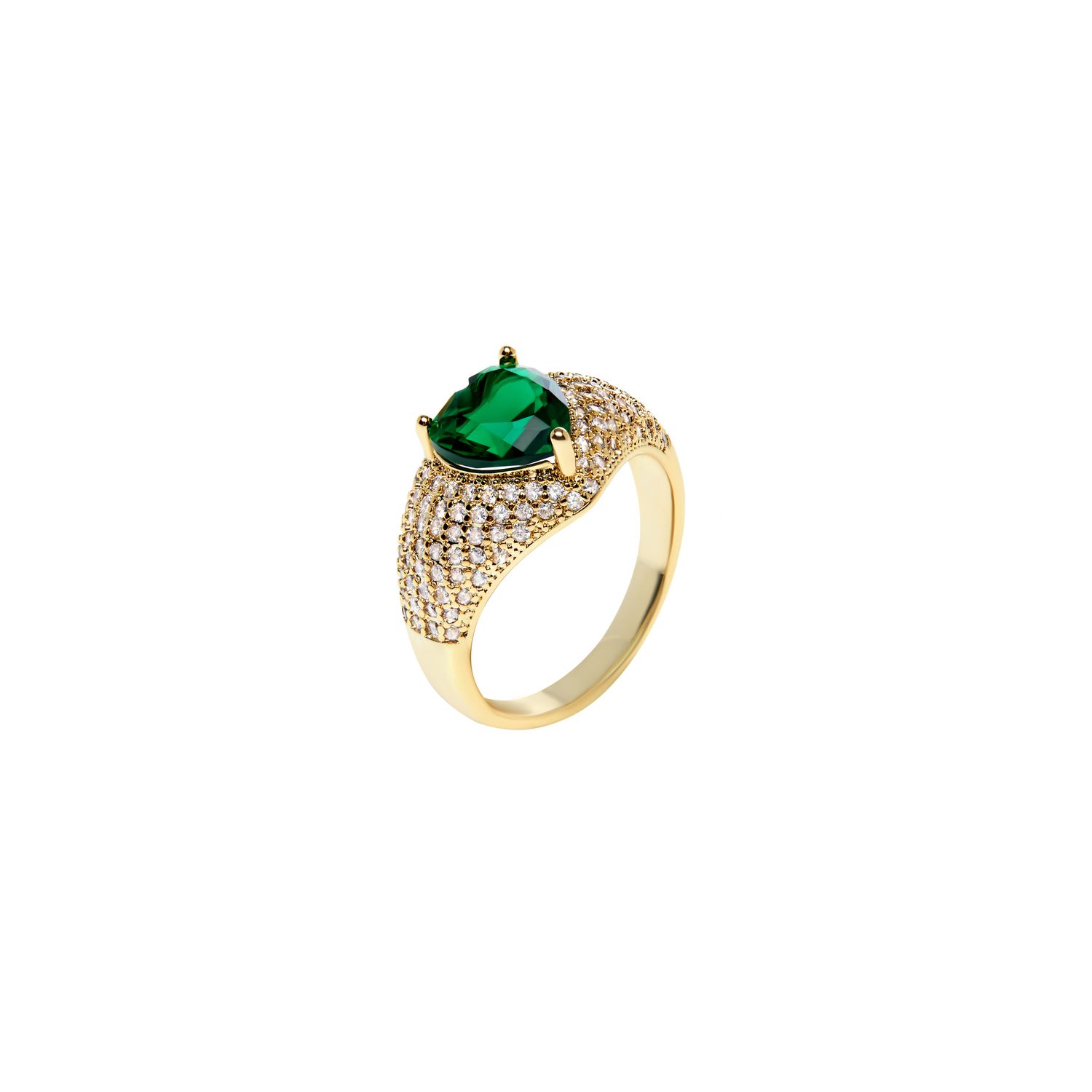 Кольцо Emerald Crystal Heart Ring