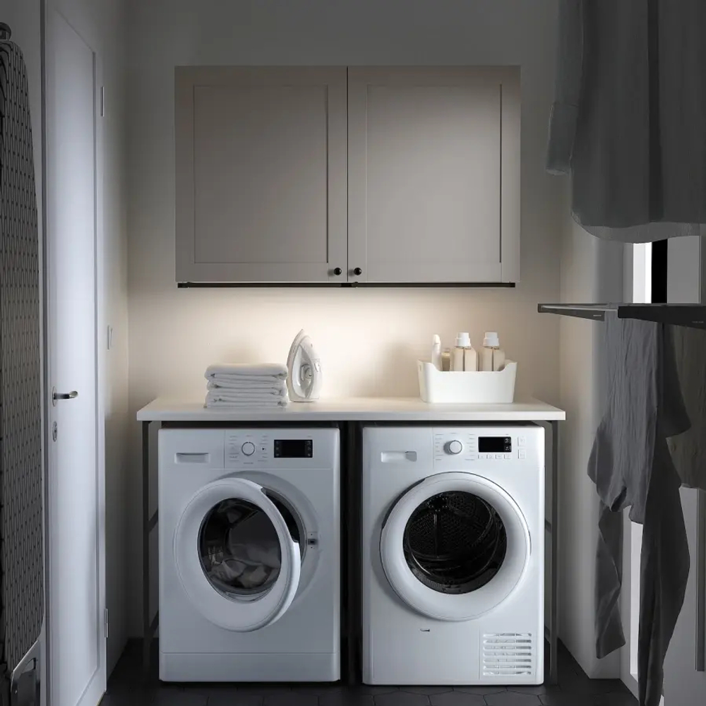 Комбинация для ванной - IKEA ENHET, 139х63.5х90.5 см, антрацит/белый/серый, ЭНХЕТ ИКЕА