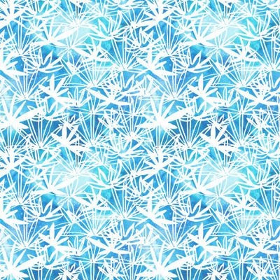 Белые лотосы на акварельном голубом фоне