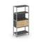 Shelf System Односекционный стеллаж четырехярусный с ящиками SN.STM-412 Антрацит/Тиквуд Светлый/Мета