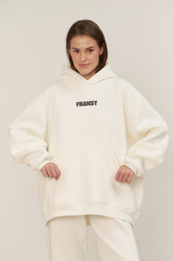 Худи 03 FRANSY PLANET, с начесом, молочное