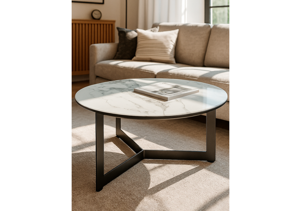 Журнальный стол Woodville Роб D-700 белый мрамор