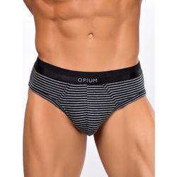 Мужские трусы слипы серые в черную полоску Opium Brief R110