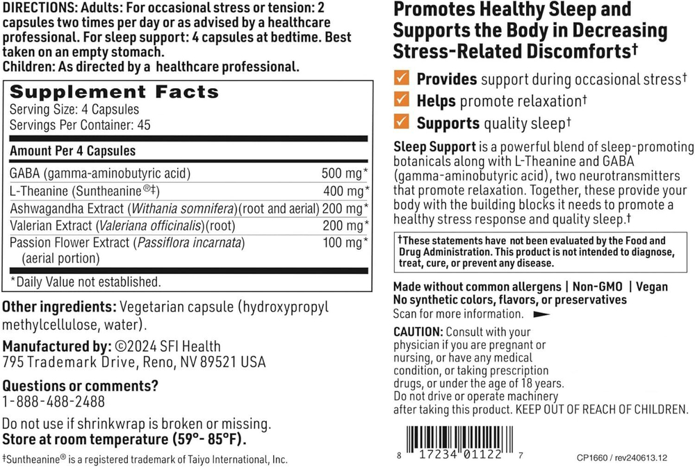 Klaire Labs - Sleep Support - 180 capsules